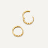 14 Karat Gold Bezel Set Cubic Zirconia Huggie Hoops (12mm) - 5