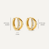 14 Karat Gold Pavé Cubic Zirconia Double Huggie Hoops (12mm) - 6