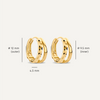 14 Karat Gold Hammered Double Huggie Hoops (12mm) - 6