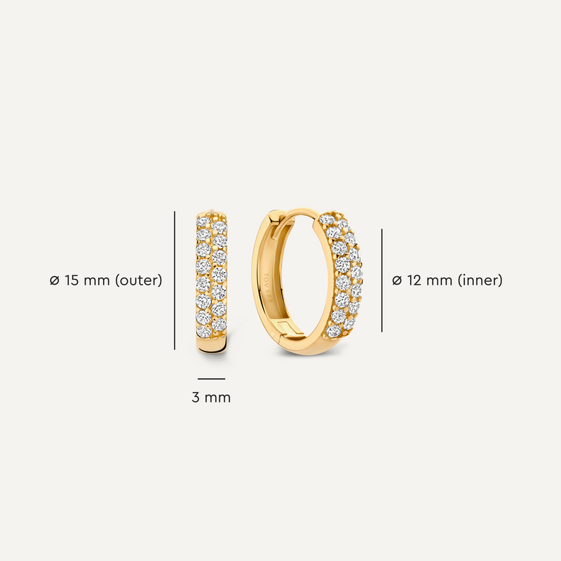Créoles Etincelantes Zircon Pavé (15 mm)