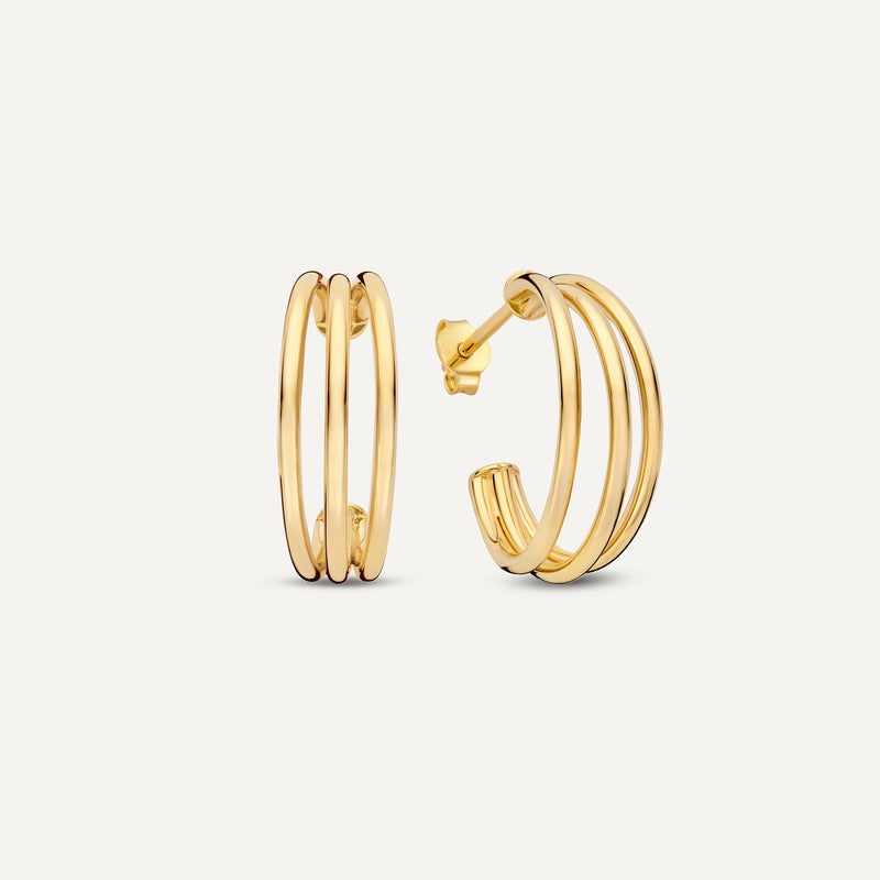 Triple Tube Hoop Earrings