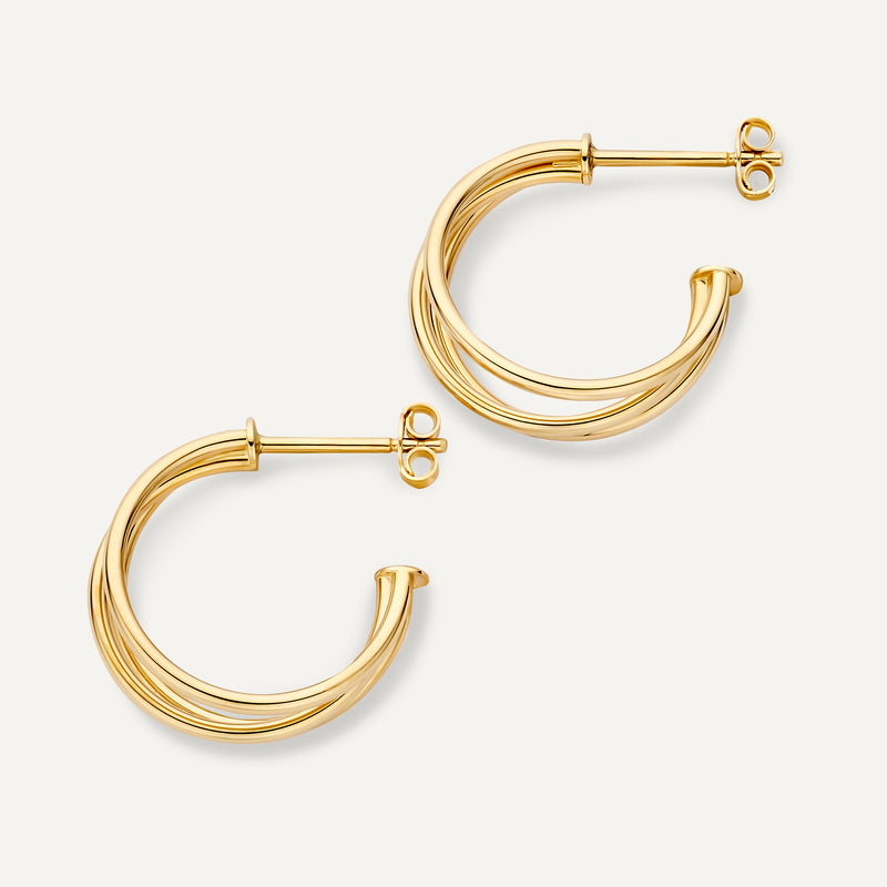 Triple Tube Hoop Earrings