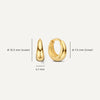 14 Karat Gold Bold Dome Huggie Hoops (10.5 mm) - 5