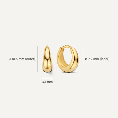 14 Karat Gold Bold Dome Huggie Hoops (10.5 mm) - 5