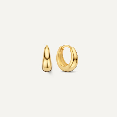 14 Karat Gold Bold Dome Huggie Hoops (10.5 mm) - 1