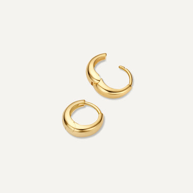 14 Karat Gold Bold Dome Huggie Hoops (10.5 mm) - 4