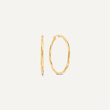 14 Karat Gold Spiral Tube Extra Large Hoops (33 mm) - 1