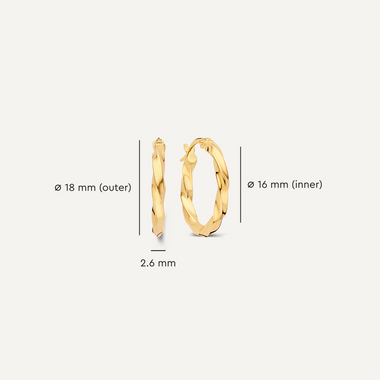 Or 14 Carats Rope Tube Small Hoops (18 mm) - 4