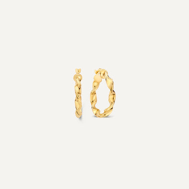 14 Karat Gold Bold Rope Medium Hoops (20 mm) - 1