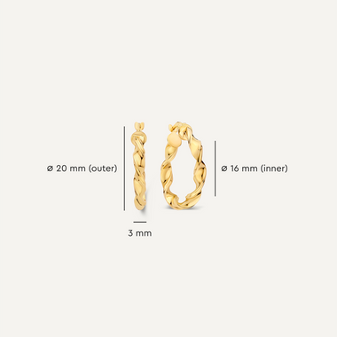 14 Karat Gold Bold Rope Medium Hoops (20 mm) - 6