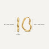 14 Karat Gold Heart Hoops (15 mm) - 6