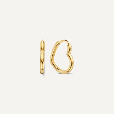 585er Gold Heart Hoops (15 mm) - 1