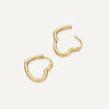 585er Gold Heart Hoops (15 mm) - 5