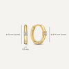 14 Karat Gold Cubic Zirconia Four Prong Huggie Hoops (12 mm) - 5