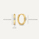 Cubic Zirconia Four Prong Huggie Hoops (12 mm)