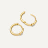14 Karat Gold Cubic Zirconia Four Prong Huggie Hoops (12 mm) - 4
