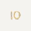 14 Karat Gold Cubic Zirconia Radiance Huggie Hoops (12 mm) - 1