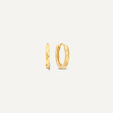 Pendientes de Aro Huggie Pequeños Martillados (10 mm)