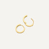 14 Karat Gold Hammered Small Huggie Hoops (10 mm) - 4