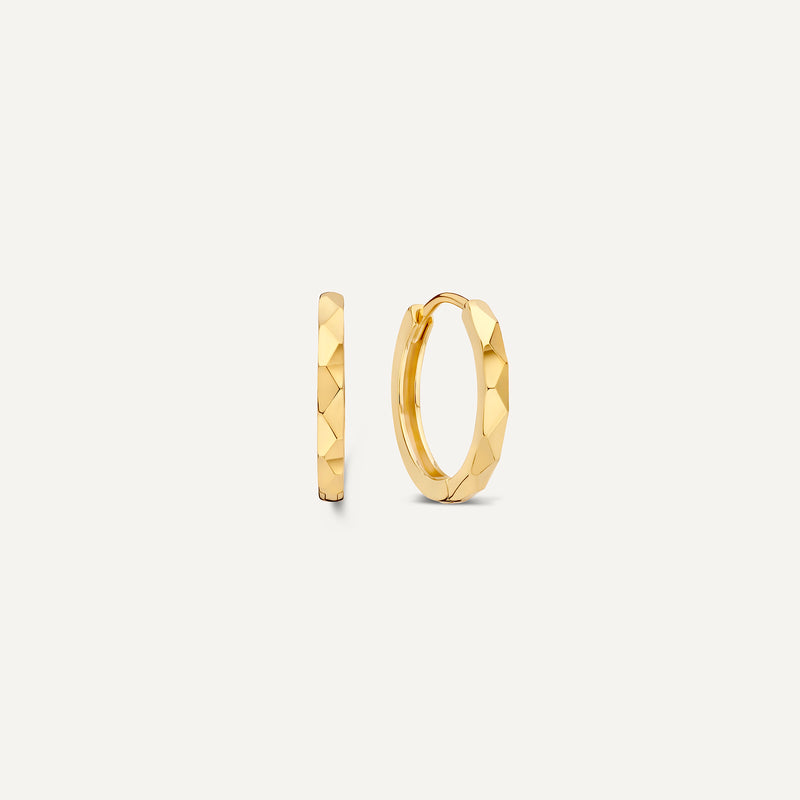 Hammered Huggie Hoops (12 mm)