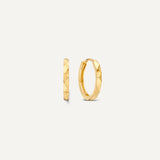 Hammered Huggie Hoops (12 mm)