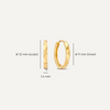 14 Karat Gold Hammered Huggie Hoops (12 mm) - 5