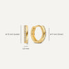 14 Karat Gold Cubic Zirconia Stacked Huggie Hoops (12 mm) - 2