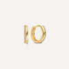14 Karat Gold Cubic Zirconia Stacked Huggie Hoops (12 mm) - 1