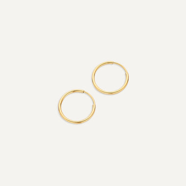 585er Gold Endless Hoops (14 mm) - 5