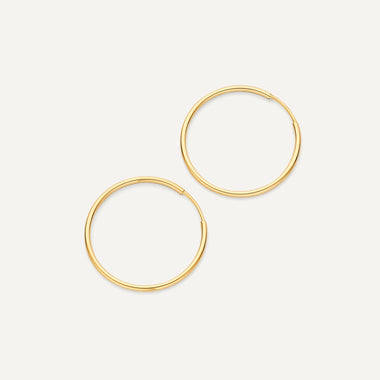 585er Gold Endless Hoops (25 mm) - 5