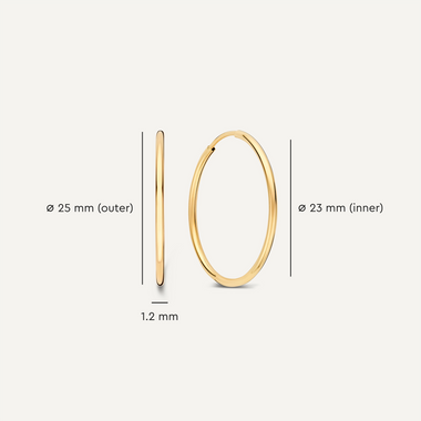 585er Gold Endless Hoops (25 mm) - 4