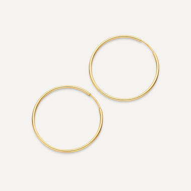 585er Gold Endless Hoops (30 mm) - 6