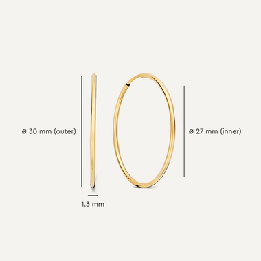 585er Gold Endless Hoops (30 mm) - 5