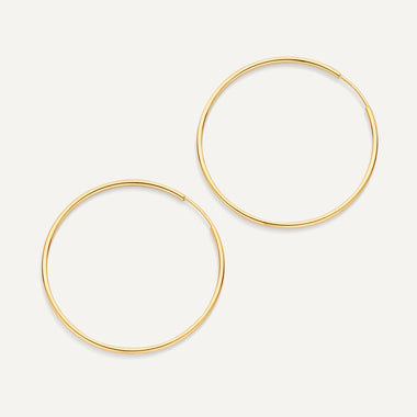 585er Gold Endless Hoops (35 mm) - 4