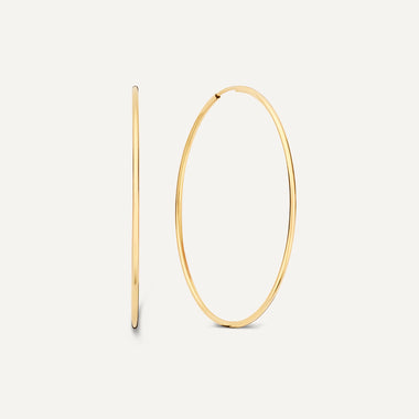585er Gold Endless Hoops (40 mm) - 1