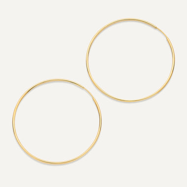 585er Gold Endless Hoops (40 mm) - 5