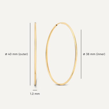 585er Gold Endless Hoops (40 mm) - 6