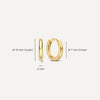 14 Karat Gold Round Edge Small Huggie Hoops (10 mm) - 5