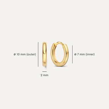 14 Karat Gold Round Edge Small Huggie Hoops (10 mm) - 5