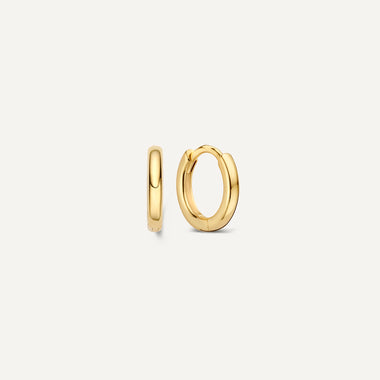14 Karat Gold Round Edge Small Huggie Hoops (10 mm) - 1