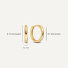 14 Karat Gold Round Edge Huggie Hoops (12 mm) - 5