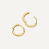14 Karat Gold Round Edge Huggie Hoops (12 mm) - 4