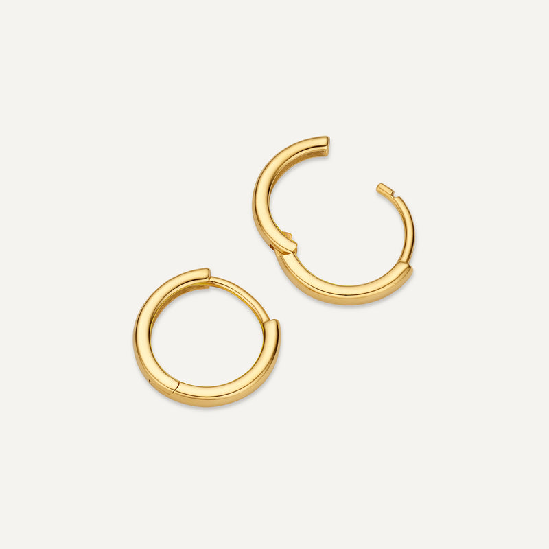 Round Edge Huggie Hoops (12 mm)