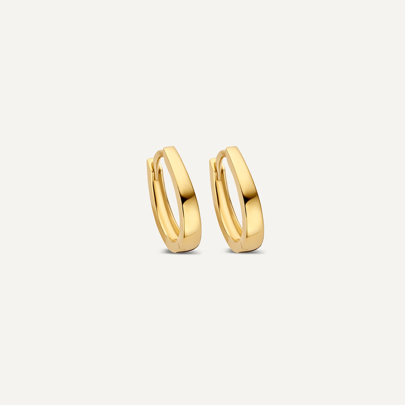 Oval Tapered Huggie Hoops (12 mm)