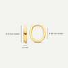 585er Gold Oval Tapered Huggie Hoops (12 mm) - 6