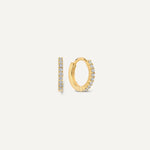 Chaton Set Cubic Zirconia Small Huggie Hoops (10.8 mm)