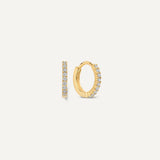 Chaton Set Cubic Zirconia Small Huggie Hoops (10.8 mm)