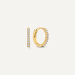 Chaton Set Cubic Zirconia Huggie Hoops (12.5 mm)