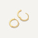 Chaton Set Cubic Zirconia Huggie Hoops (12.5 mm)