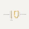 14 Karat Gold Pavé Cubic Zirconia Huggie U Hoops (12mm) - 6